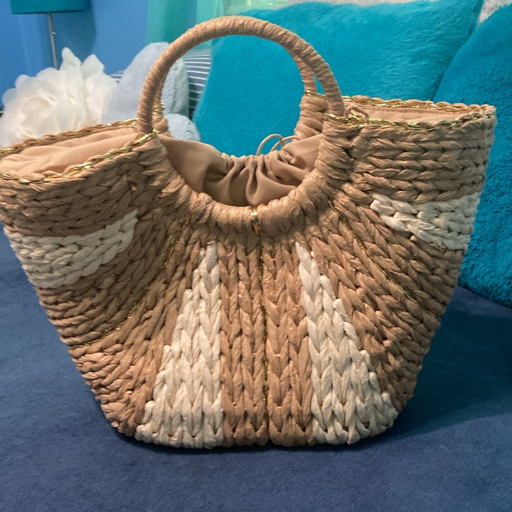 Straw bag for beach or as purse